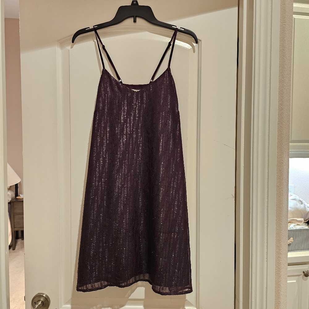 Francesca's Collections Miami Purple Shimmer Mini Dress